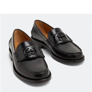 Gucci Millennial Ribot - Glossy Black Leather Slip-Ons